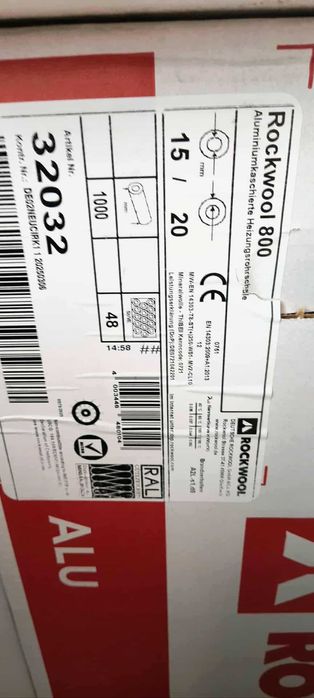 Rockwool 800 otulina z wełny mineralnej, skalnej wełna 15/20 paczka 48