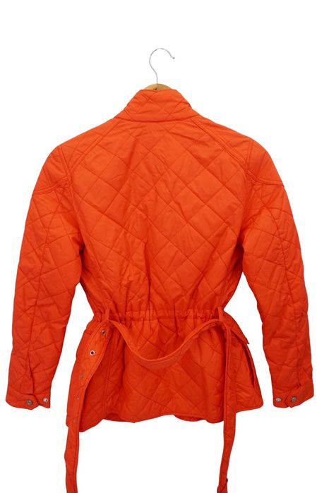 Y82 wiosenna kurtka damska Ralph Lauren pomarańcz pikowana pasek S 36