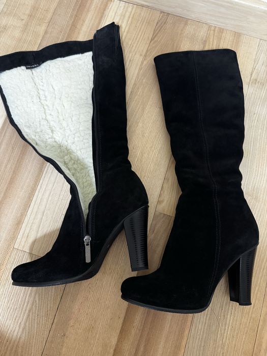 Сапоги зимові натуральний замш 38р. Ідеальний стан