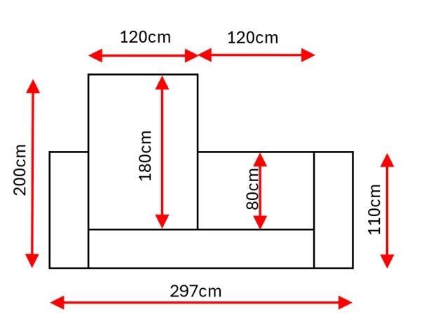 Sofá de canto/chaise longue – Schubiger Möbel (Suíça) – Excelente