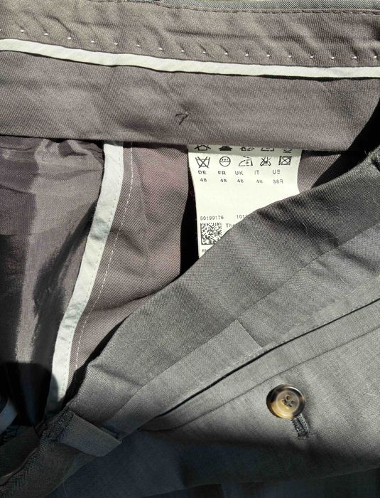 Szary garnitur HUGO BOSS wełna 100% GUABELLO Super 130's [Rozmiar 48]