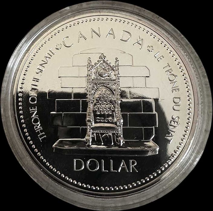 Carteira - 1 Dollar - 1977 - Canadá - Ascensão ao Trono (Prata Proof)