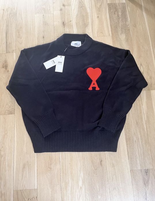 Sweter Ami Paris Nowy z metka Czarny z sercem