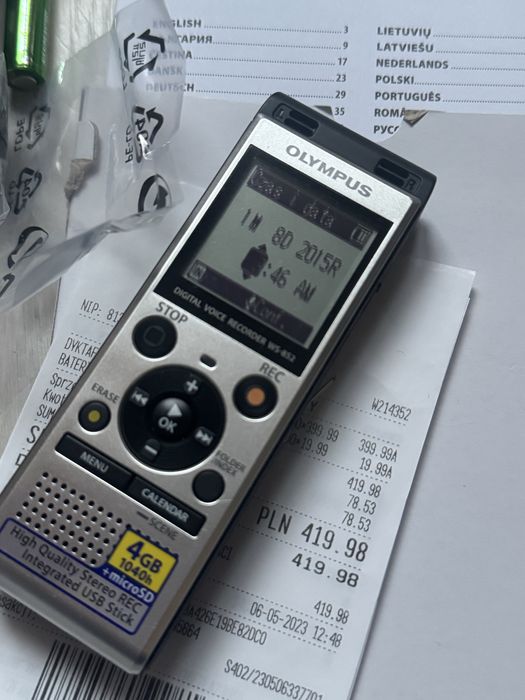 Dyktafon OLYMPUS WS - 852