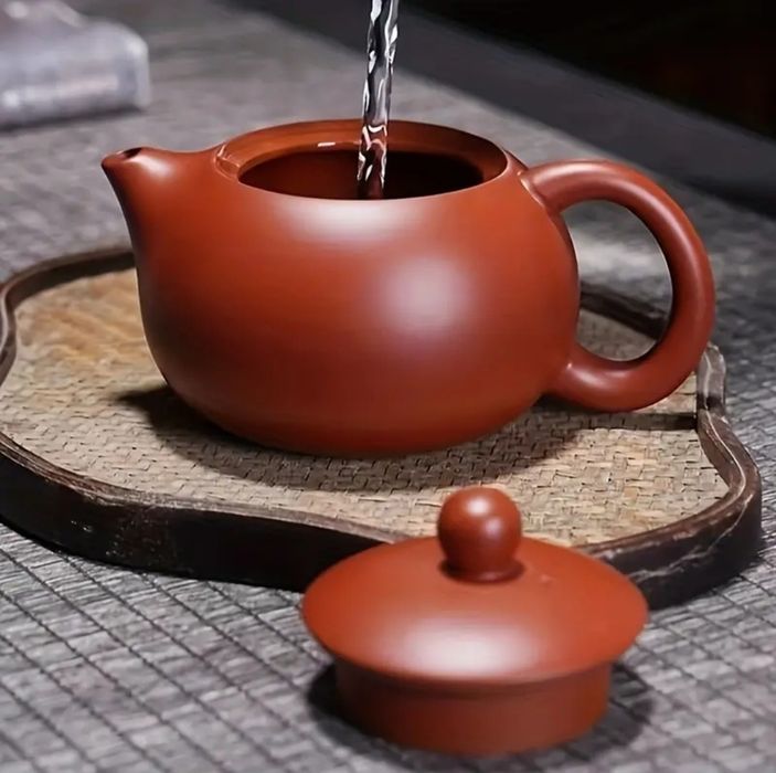 Глиняний чайний набір Сі Ши: Чайник 200 мл + 2 піали по 50 мл.  Глина.