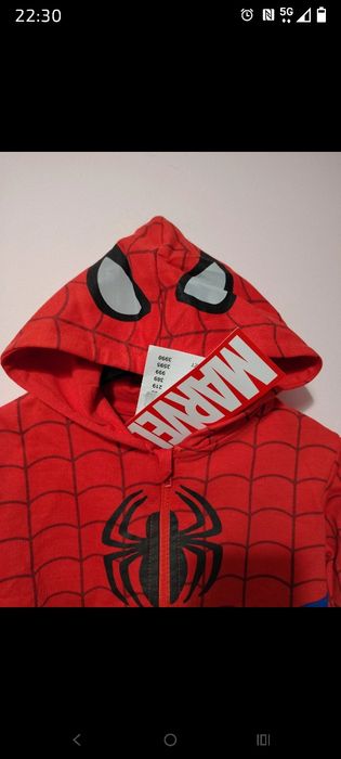 Bluza Spiderman czerwona 86 nowa odblask
