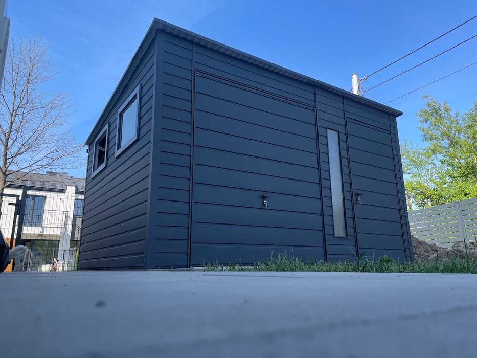 Domek ogrodowy 4×3 m – grafit matowy