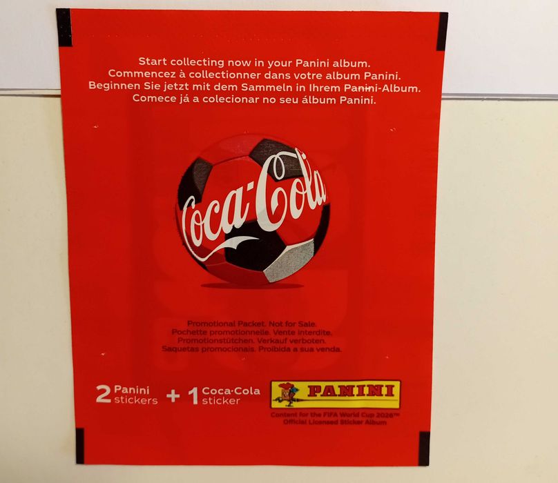 Saqueta de cromos Coca Cola Panini mundial 2026