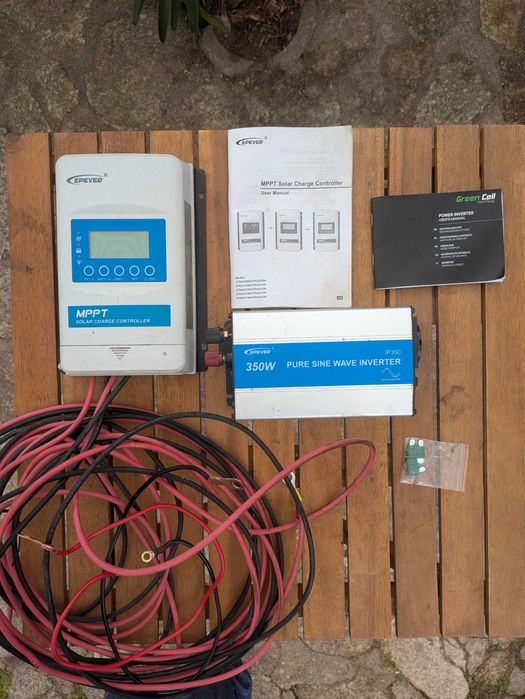 Kit com regulador e inversor para alimentação solar decaravana