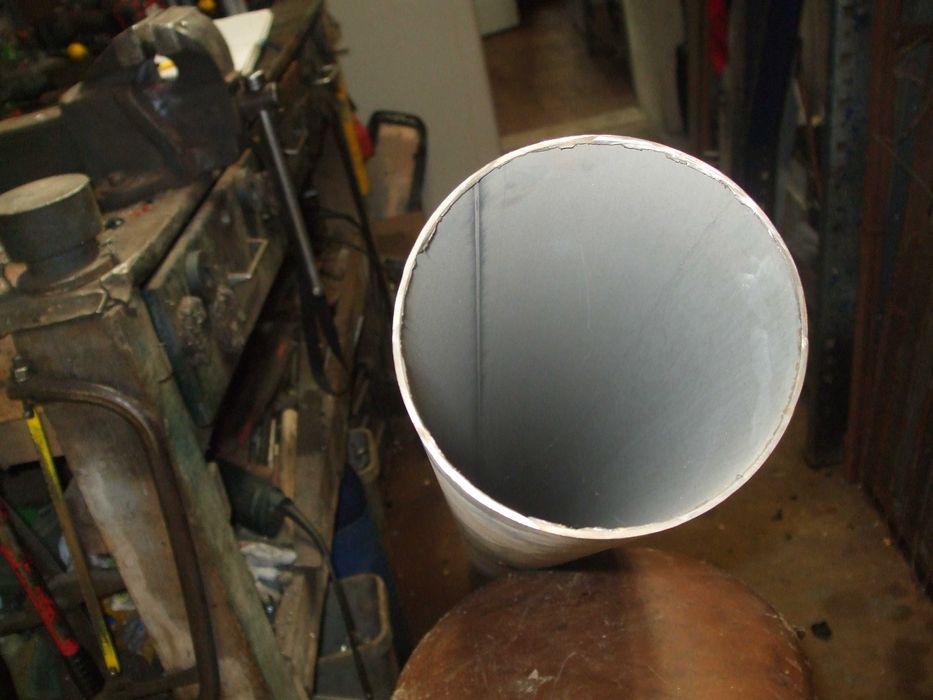 Tubo aço inox comprido 2mm grosso diametro 140mm comprimento 1,70m