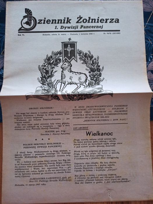 Dziennik Żołnierza 1.Dywizji Pancernej 31.03-01.04.1945