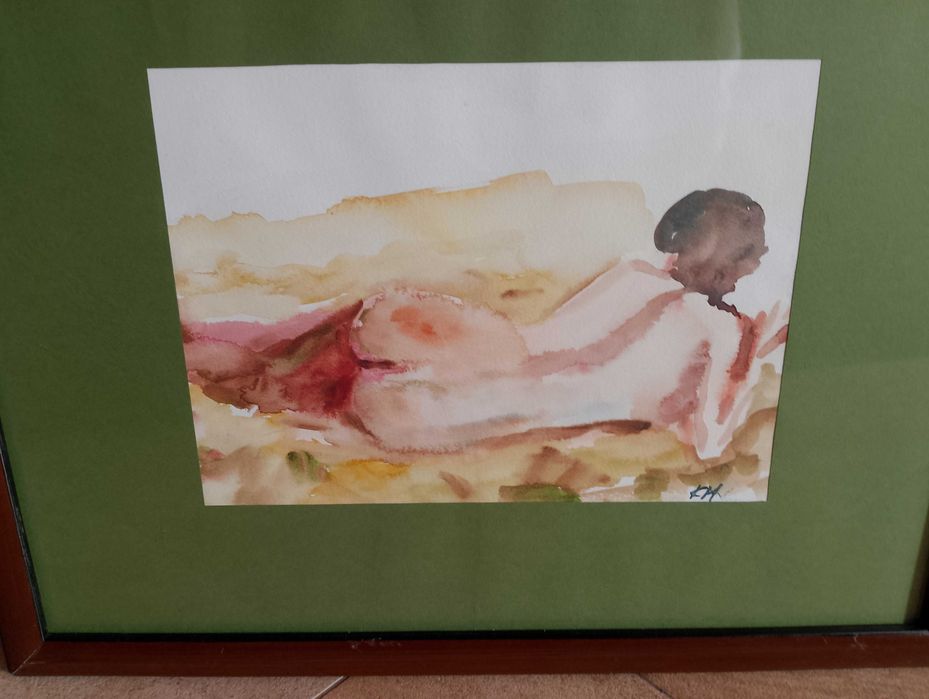 Akwarela ,akt kobiecy