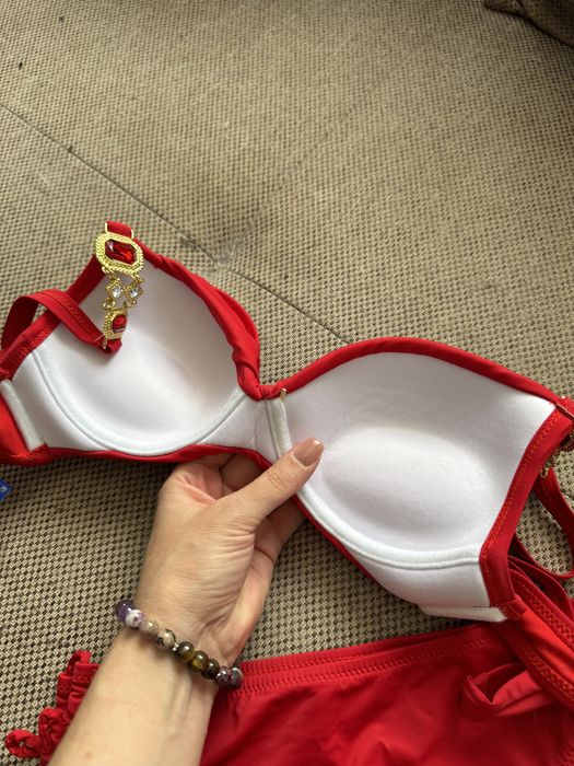 Купальник з пуш апом червоний