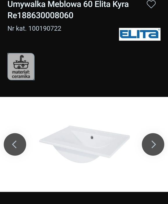 Umywalka nowa Elita Kyra 60