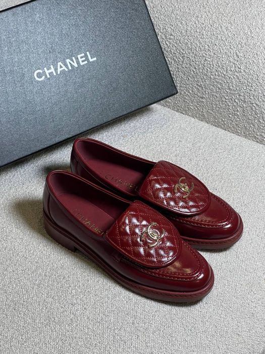 Бургунді/ бордові шкіряні лофери Chanel! Розмір 39,40! Розпродаж 70%