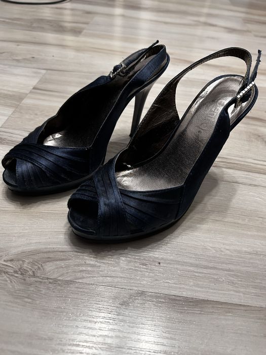 Wysokie granatowe szpilki Centro 10 cm wesele, impreza