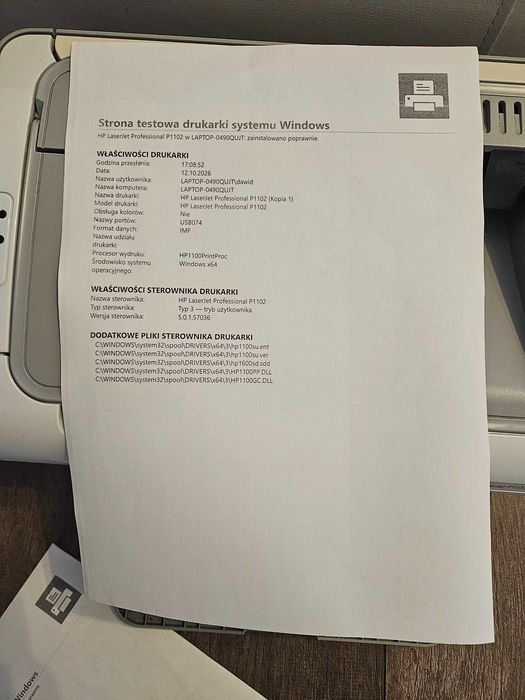 Drukarka HP P1102 Laserowa