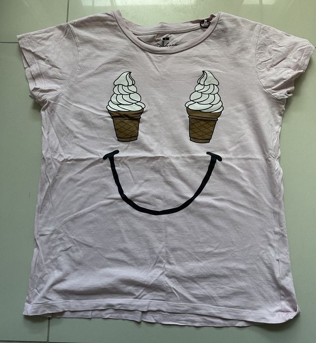 Koszulka tshirt rozmiar L pudrowy Róż różowa krótki rękaw