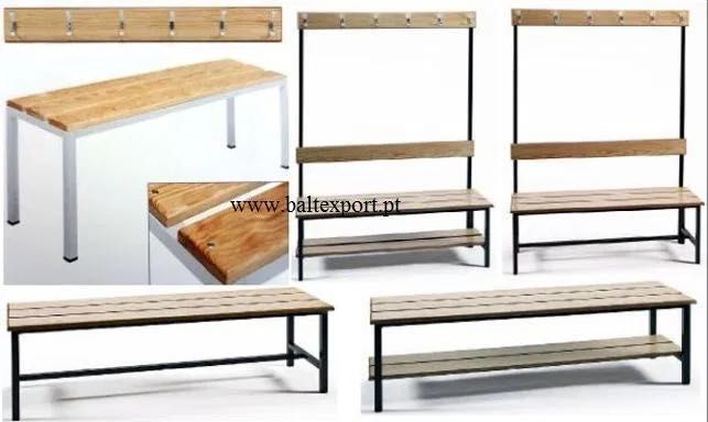 Banco Balneario Vestiario c/Cabides p/Ginasio Escolas Fábricas Novo