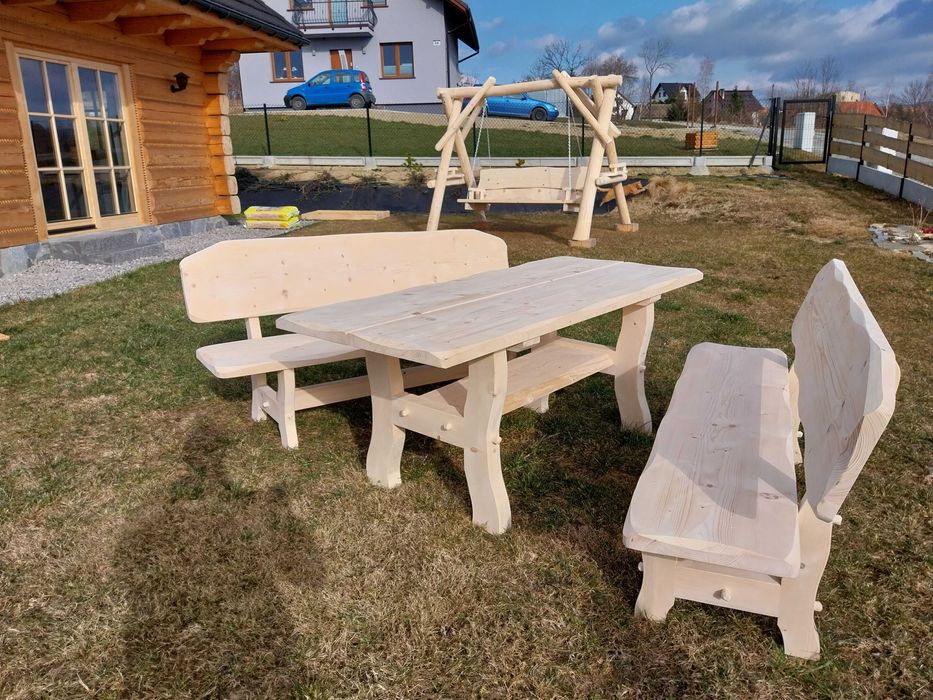 Huśtawka z bali, huśtawka ogrodowa, huśtawka drewniana, meble-ogrodowe