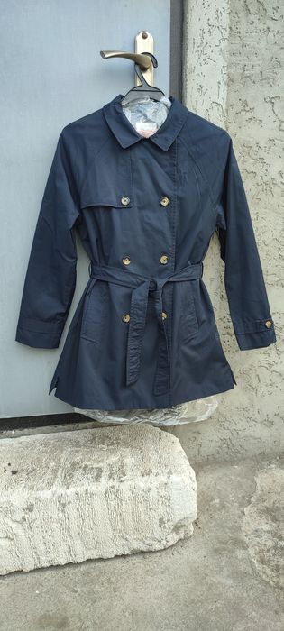 Тренч ZARA. Топовий тренч синій.