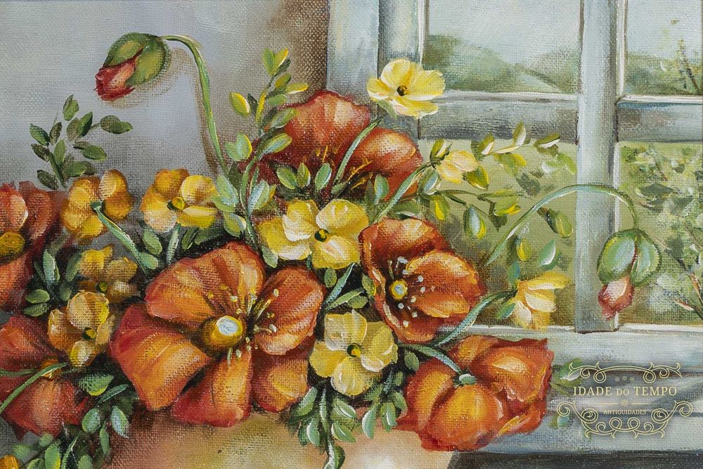 2 antigos quadros de flores