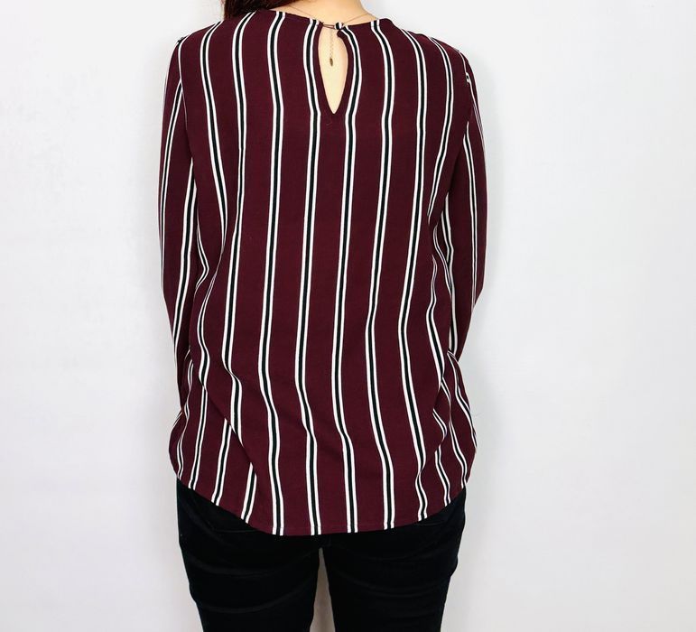 Bordowa bluzka w pionowe paski XS 34 Vero Moda
