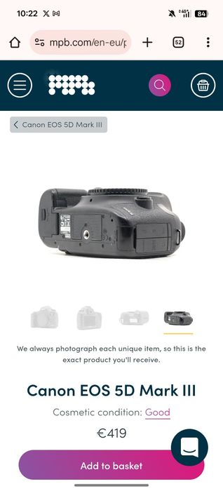 Câmara Canon 5D Mark III à Venda usada mas em ótimo bom estado!