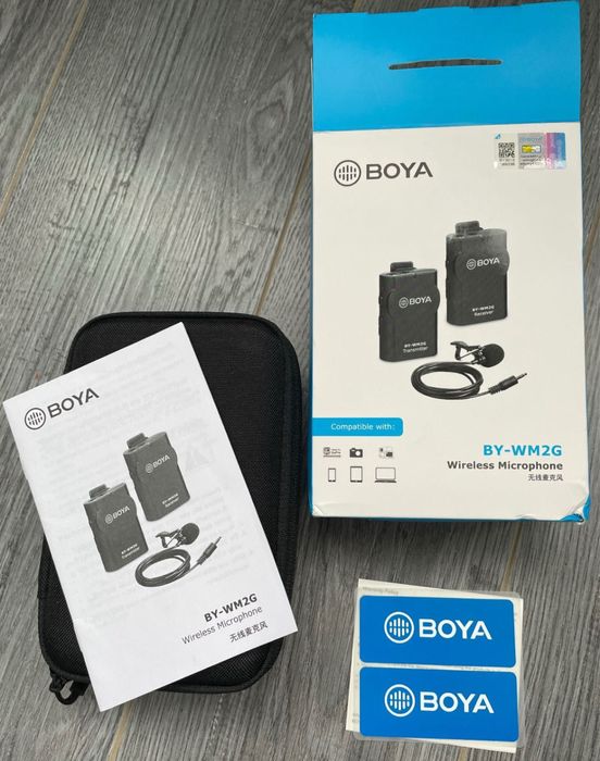 Петличні подвійні радіомікрофони Boya by-wm2g