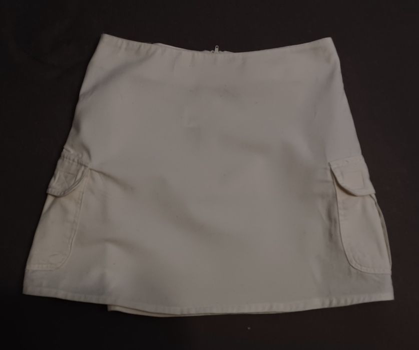 Spódniczka bawełniana z kieszeniami biała rozmiar S
