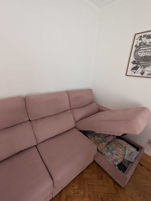 Sofá 3 lugares com chaiselongue