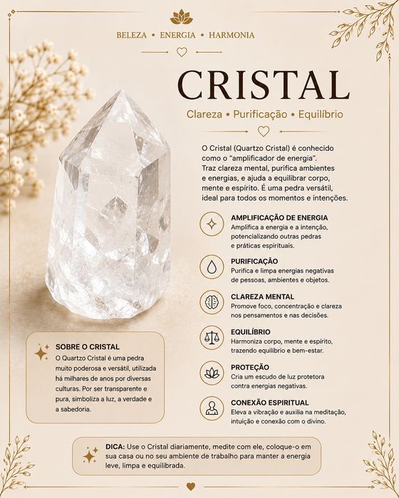 Pulseira de pedras naturais- Cristal