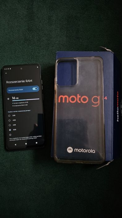 Motorola G24 8/128GB – Zabezpieczona (szkło + etui), Pełen Zestaw + Gratisy
