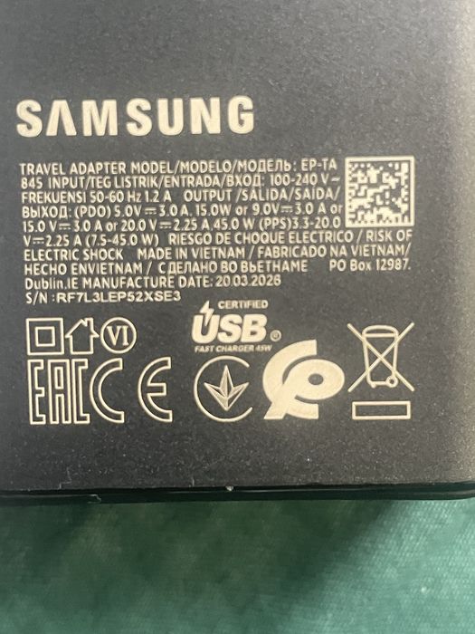 Ładowarka Oryginalna Samsung 45w om