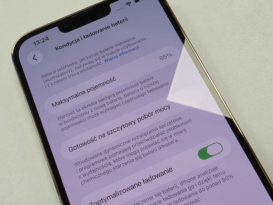 iPhone 13 PRO MAX 128GB Dual SIM (SIM + eSIM)/ Gold/ Złoty/ BAT 85%/ Grade A/ + ładowarka/ GW 12 MSC