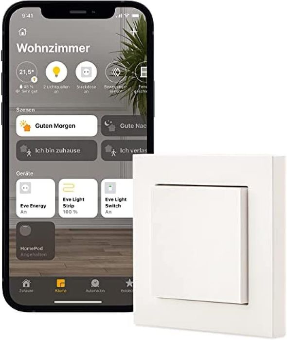 Eve Light Switch inteligentny włącznik światła Thread iOS Bluetooth