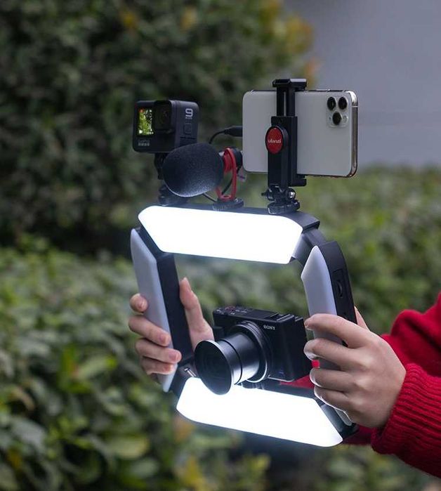 Uchwyt ramka statyw z lampą do filmowania vlogów Ulanzi U200