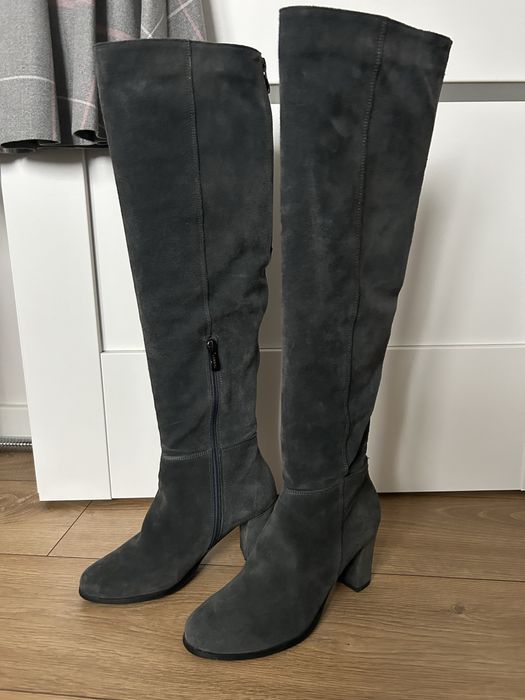 Kozaki zamszowe Lasocki 37 grafitowe szare