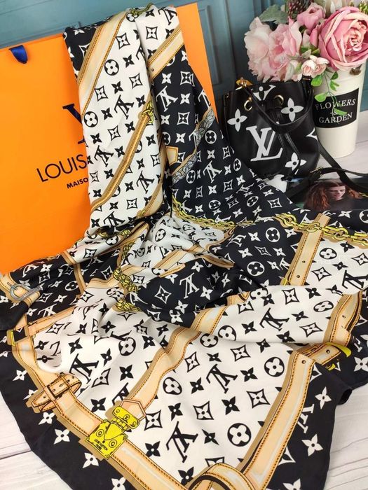 Шелковый платок Луи Витон Louis Vuitton шовкова хустка Люкс