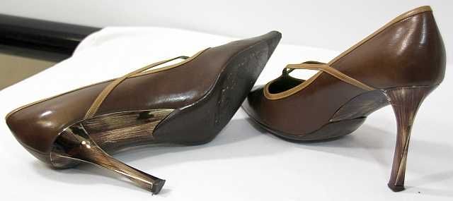 Buty brązowe skórzane marki Gino Rossi Rozmiar 39