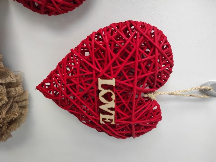 Serce 3D z wikliny papierowej 30cm Walentynki