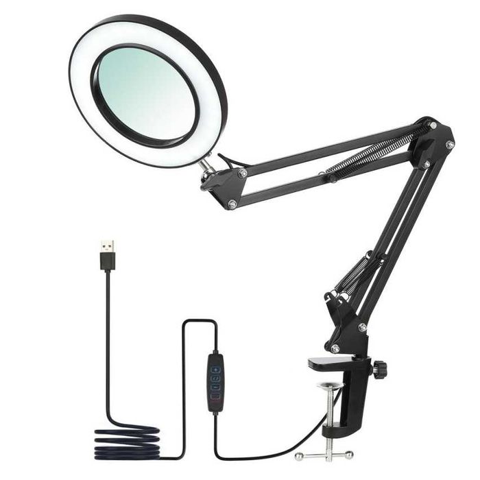 Luminária de Mesa com Lupa