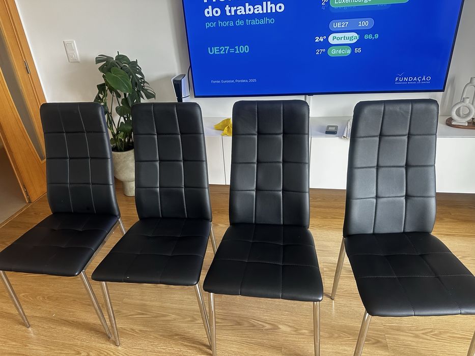 4 cadeiras pretas conforama