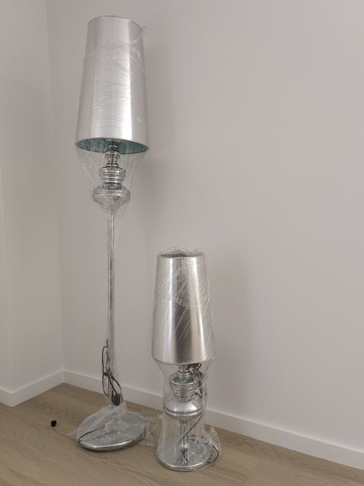 Conjunto de candeeiros decorativos prateados434200003248148481