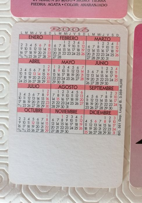 Série completa de 12 calendários de 2006 dos signos do Zodíaco