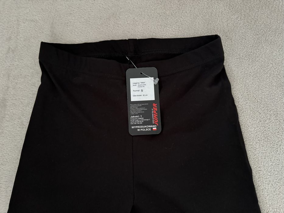Legginsy czarne nowe S bawełna elastan