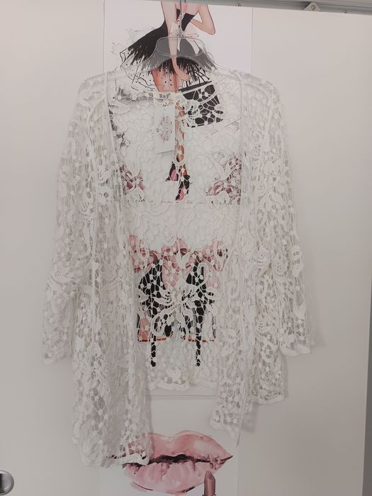 Narzutka damska koronkowa Boho vintage haft