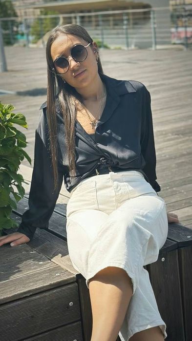 Атласна рубашка zara