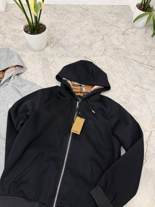 Зіп худі Burberry, кофта барбери, черная зипка барбери