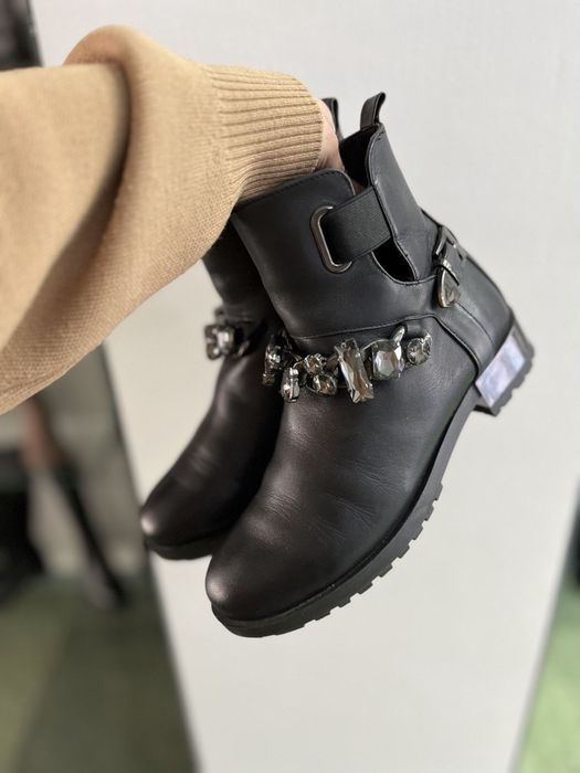 Шкіряні черевики 36 розмір, натуральна італійська шкіра